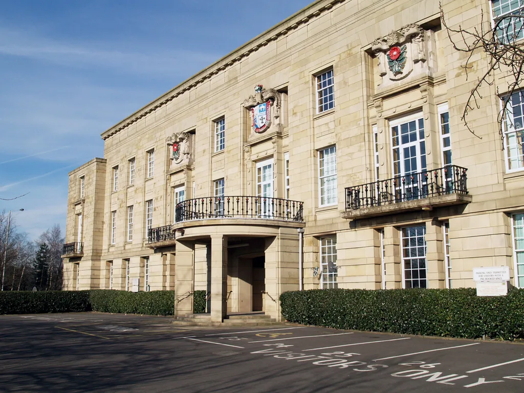 Bury Town Hall on Knowsley Street, where the 2026-27 council tax was set on 25 February 2026